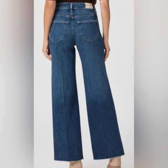 Paige Anessa Wide Leg Frayed Hem Jeans in Arpeggio Size 28 EUC - Picture 4 of 14